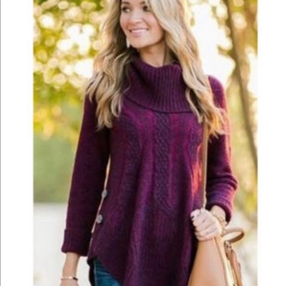 Anthro Angel of the North Purple Boucle Sweater